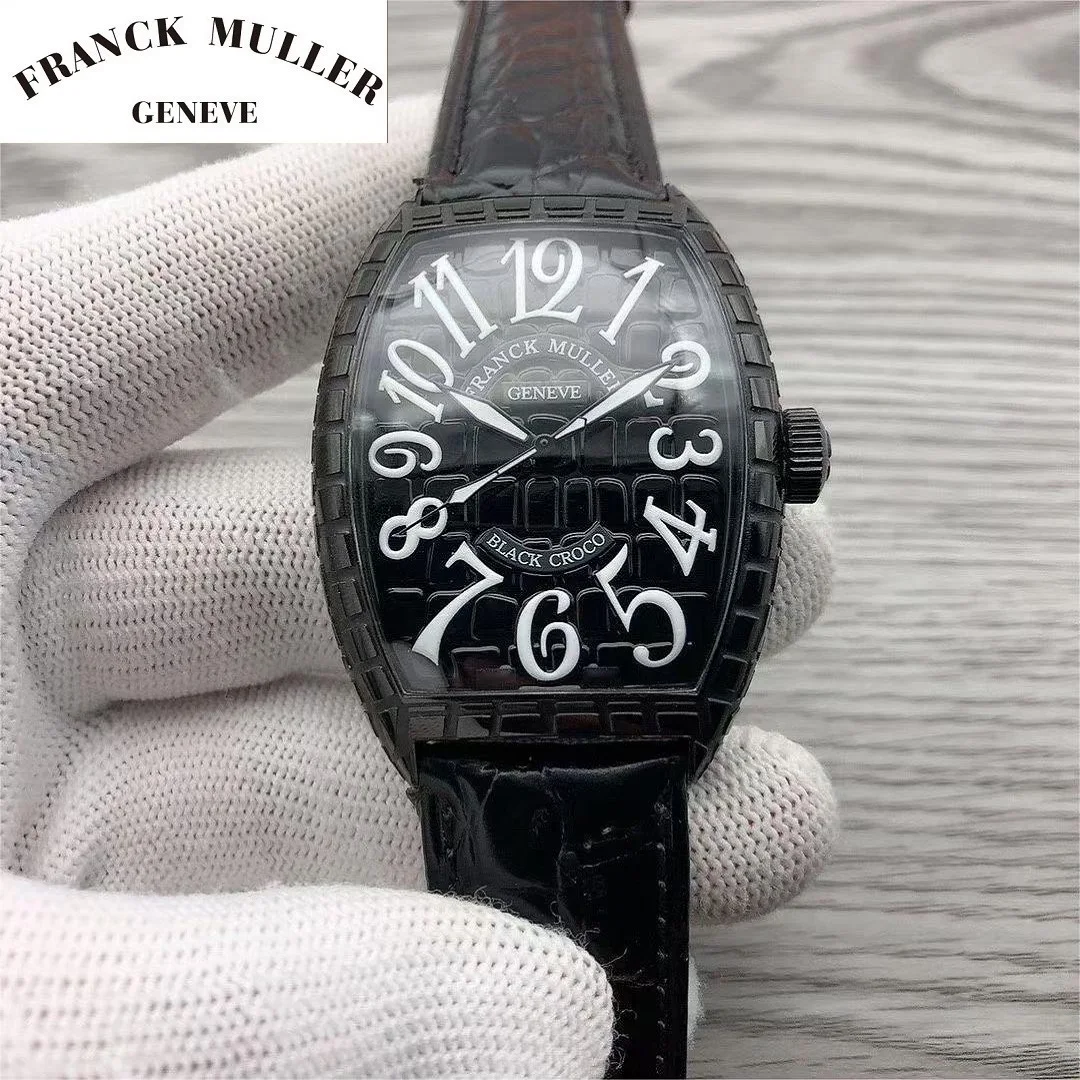 FRANCK MULLER Watches for Men Automatic Watch Made of Precision Steel with Three-dimensional Plaid Case Luminous Leather Strap werner muller