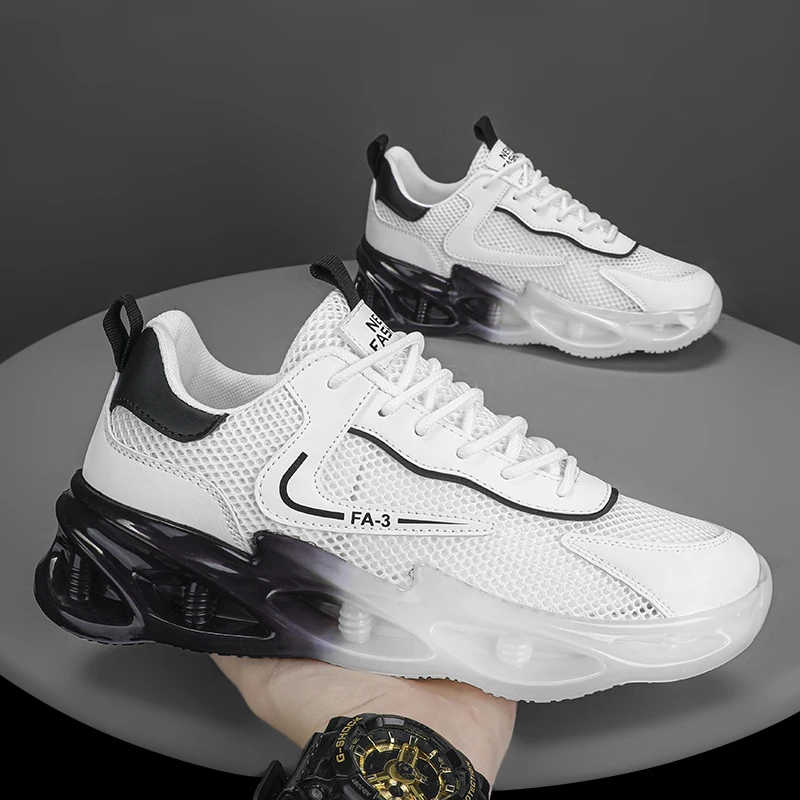 

Fujeak Fashion Men Shoes Non-slip Casual Mesh Shoes Lightweight Running Shoes Breathable Footwear Comfortable Plus Size Sneakers