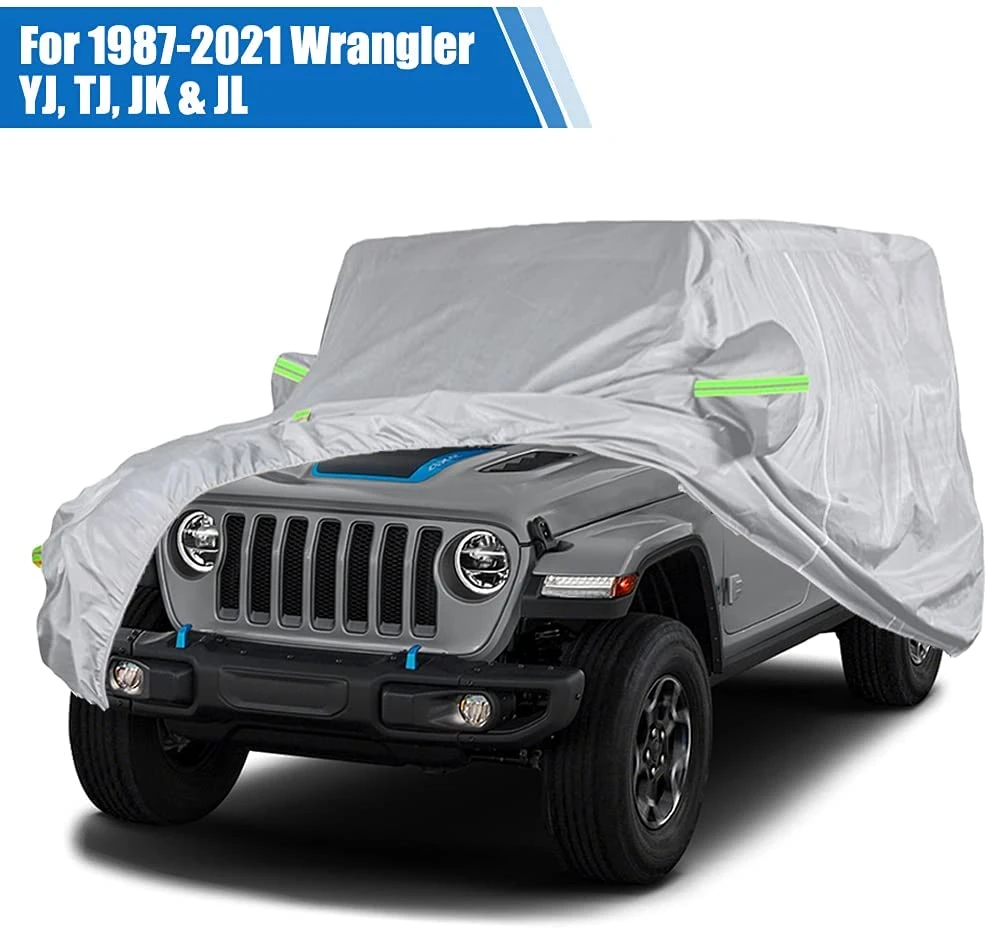 Car Cover For Jeep Wrangler 2 Door 4 Door ,windproof Dustproof Uv  Protection Auto Cover For Jeep Wrangler Jk ,jl,yj 1987-2022 - Car Covers -  AliExpress