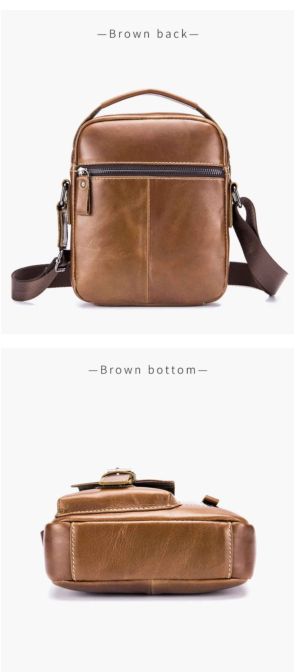 Men's Genuine Cowhide Leather Crossbody Bag - Vintage Vertical Shoulder 8 S7a53a96b16e949d487083be1de0a01dbc