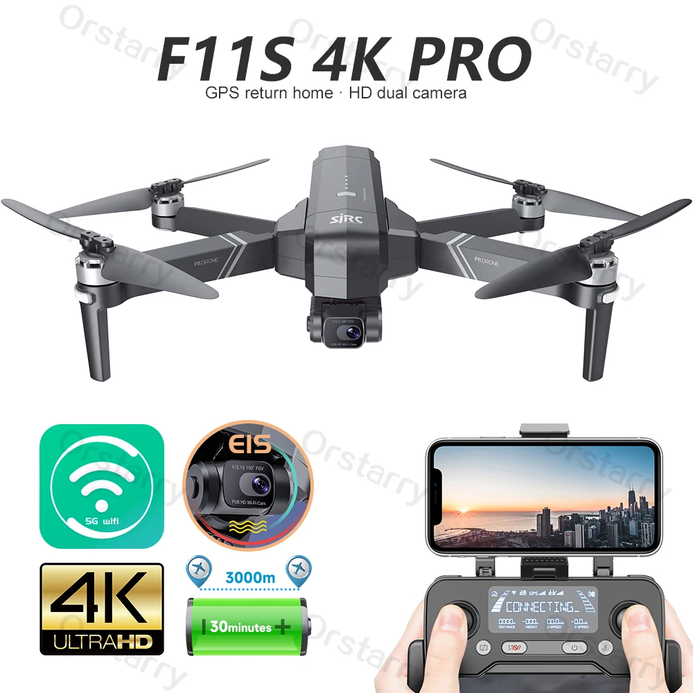 F11 / F11S 4K Pro Drone With Camera 3KM GPS EIS 2-axis Anti-Shake Gimbal FPV Professional RC Drone