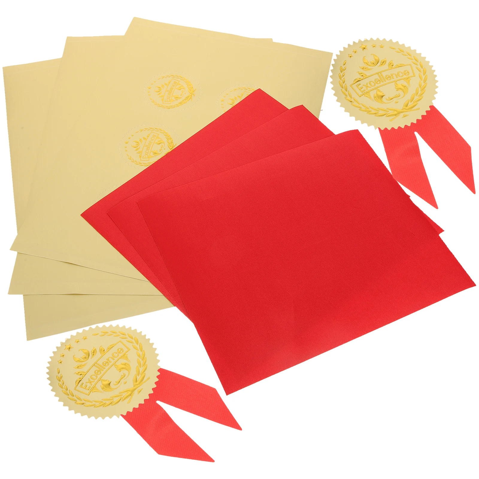 

Didiseaon 36 Set Ribbon Embossed Seal Foil Certificate Seal Certificate Award Stickers Forked Tail Achievement