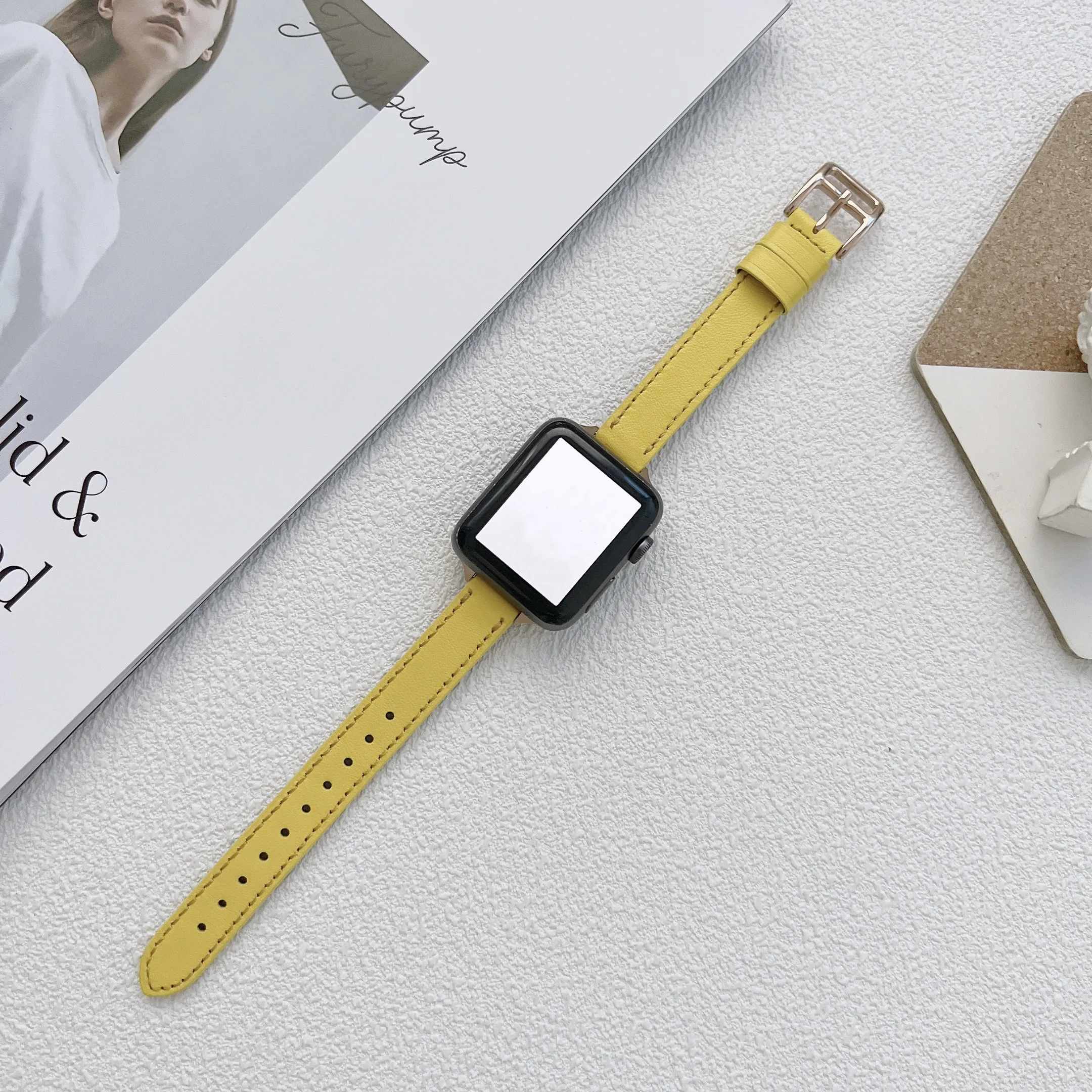 

Elegant Strap for iwatch 38mm 42mm 40mm SE7 6 5 Thin Slimmer Band for Apple watch Geunine Leather Correa 45mm 44mm 41mm 4 3 2 1