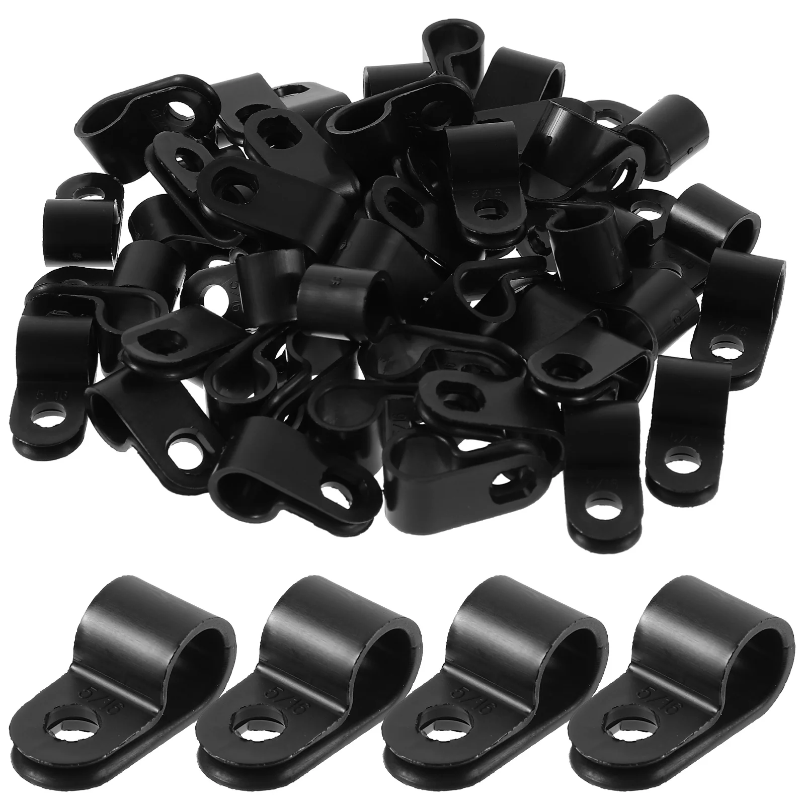 

100 Pcs Cord Clip Nylon R-type Organizer Rope Light Clips Clamp for Wire Management Cable Clamps Outdoor Travel