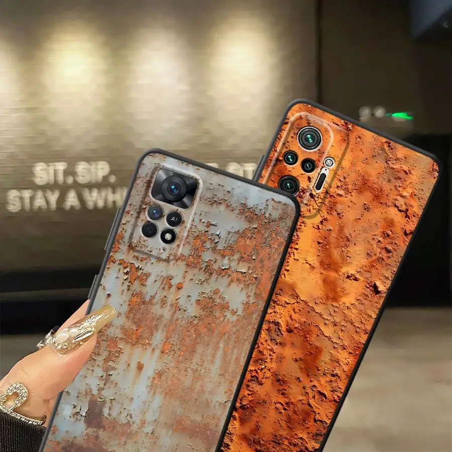 Retro Rust Design Soft Back Phone Case Cover