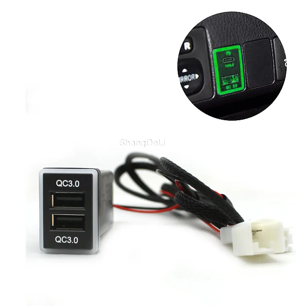 

Быстрое зарядное устройство для автомобиля, USB-разъем QC3.0, подходит для Toyota Corolla levin Prado FJ Cruiser, 1 шт., 12 В
