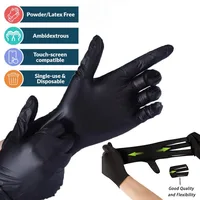 20/50/100PCS Disposable Black Nitrile Gloves for Household Use Latex Free Powder Free Cleaning Gloves Tattoo  Hairdressing Tools - Image 3