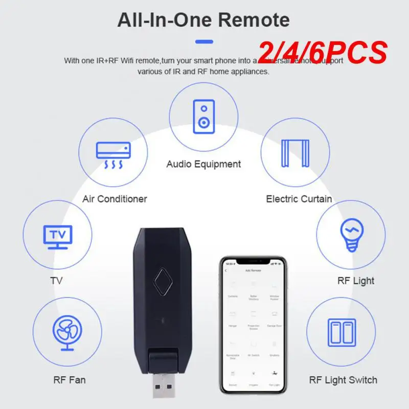 

2/4/6PCS Tuya USB IR+RF Controller For TV RF Fan/Light/ Remote Control Voice Control Works With Amazon Alexa