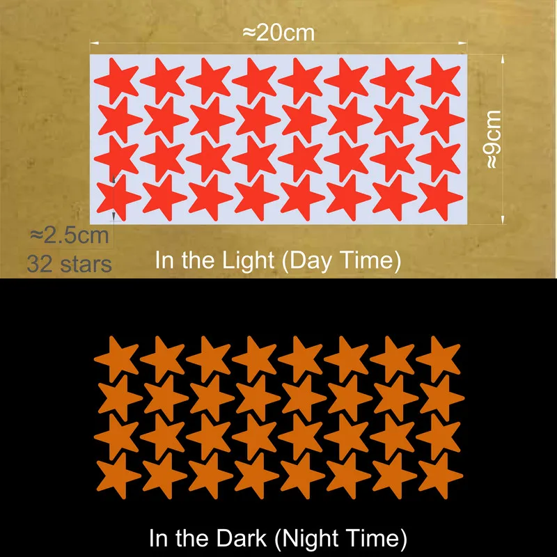 Vibrant Glowing Star Stickers for Kids' Rooms - Ceiling & Wall Decor