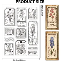 1pc Plant Labels Clear Stamps Flower Silicone Stamps for Crafting Transparent Silicone Stamp Seals for DIY Scrapbooking Card 2
