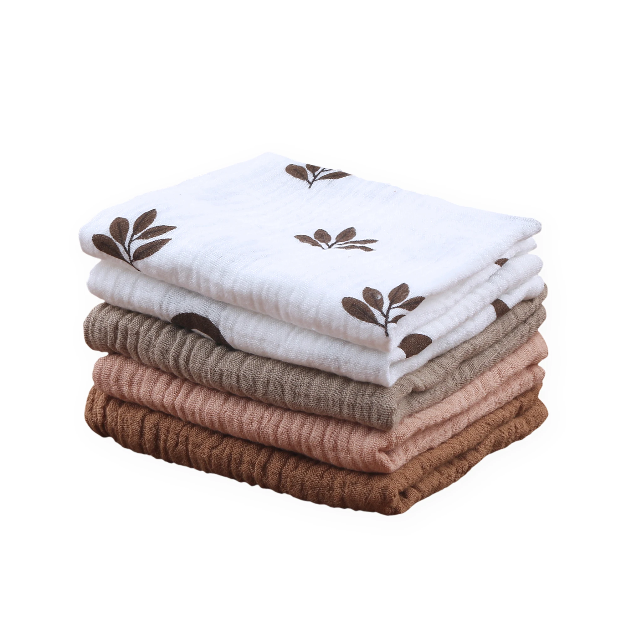 Muslin Cotton Baby Face Towel 5pcs/Sets Newborn Soft Absorbent Gauze Baby Hand Towels Kids Burp Cloths Newborn Stuff