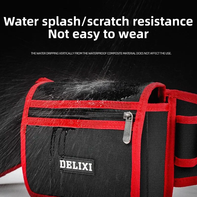 Electrician's Durable Multi-Pocket Tool Belt Bag Premium Quality Heavy Duty Portable Utility Pouch for Electrical Repair and Mai 4