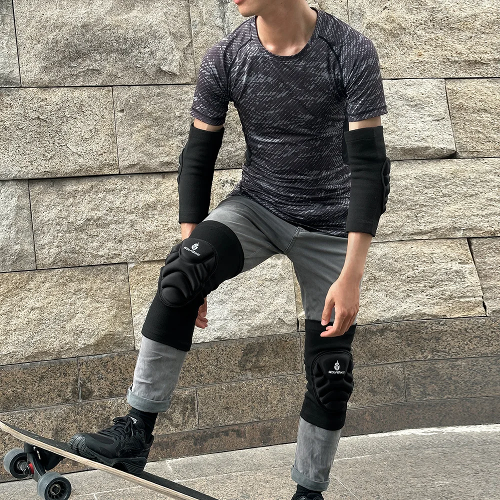 WOSAWE 오토바이 무릎 보호대 모토크로스 레이싱 팔꿈치 및 무릎 보호 장비 모토 MTB 자전거 스케이트보드 무릎 보호대