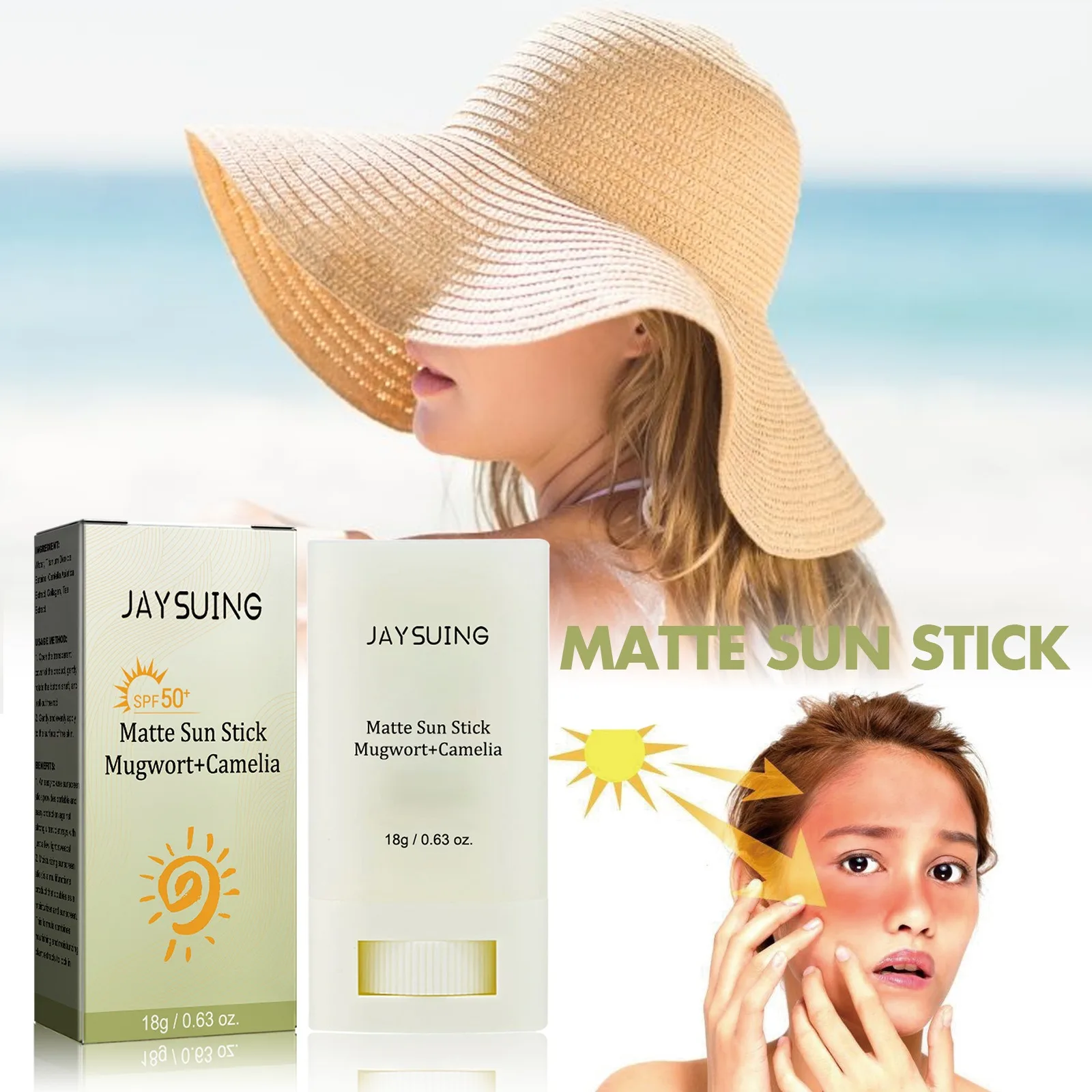 18g Sunblock Stick Matte Moisturizing Lightweight Facial Sunscreen ...
