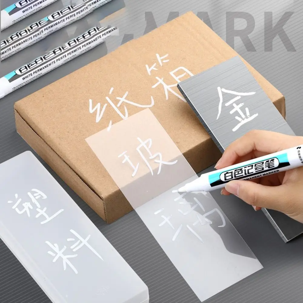 0.7mm/1.0mm/.2.5mm 흰색 영구 페인트 펜은 쉽게 퇴색되지 않음 방수 흰색 마커 펜은 손이 더러워지지 않음 쉽게 변형되지 않음