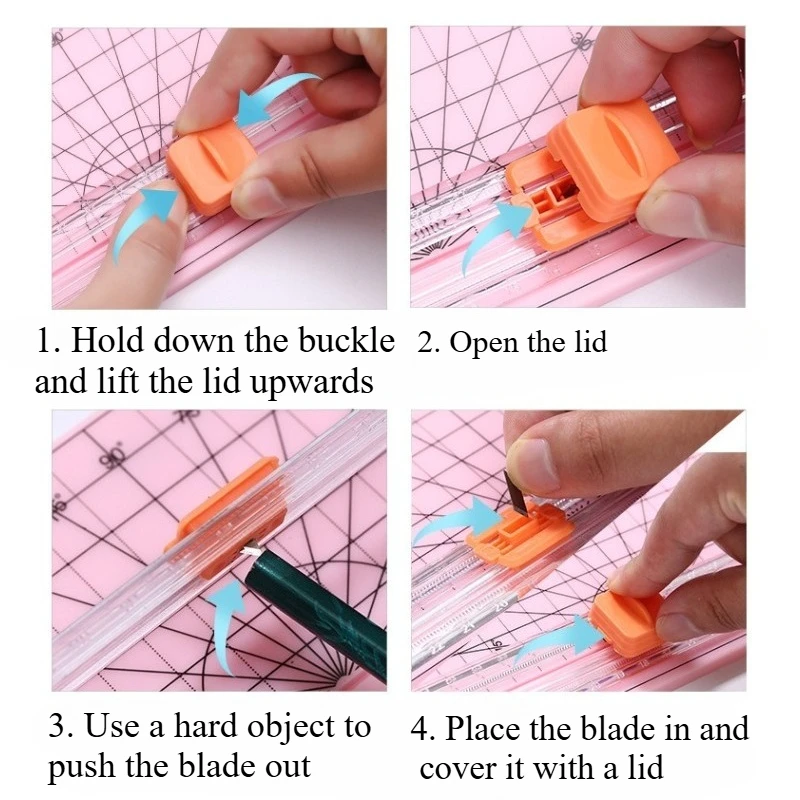 Portable A4 Paper Cutter Paper Blade for Photo Trimmers Scrapbook Lightweight Cutting Mat Machine-Unidirectional Cutting