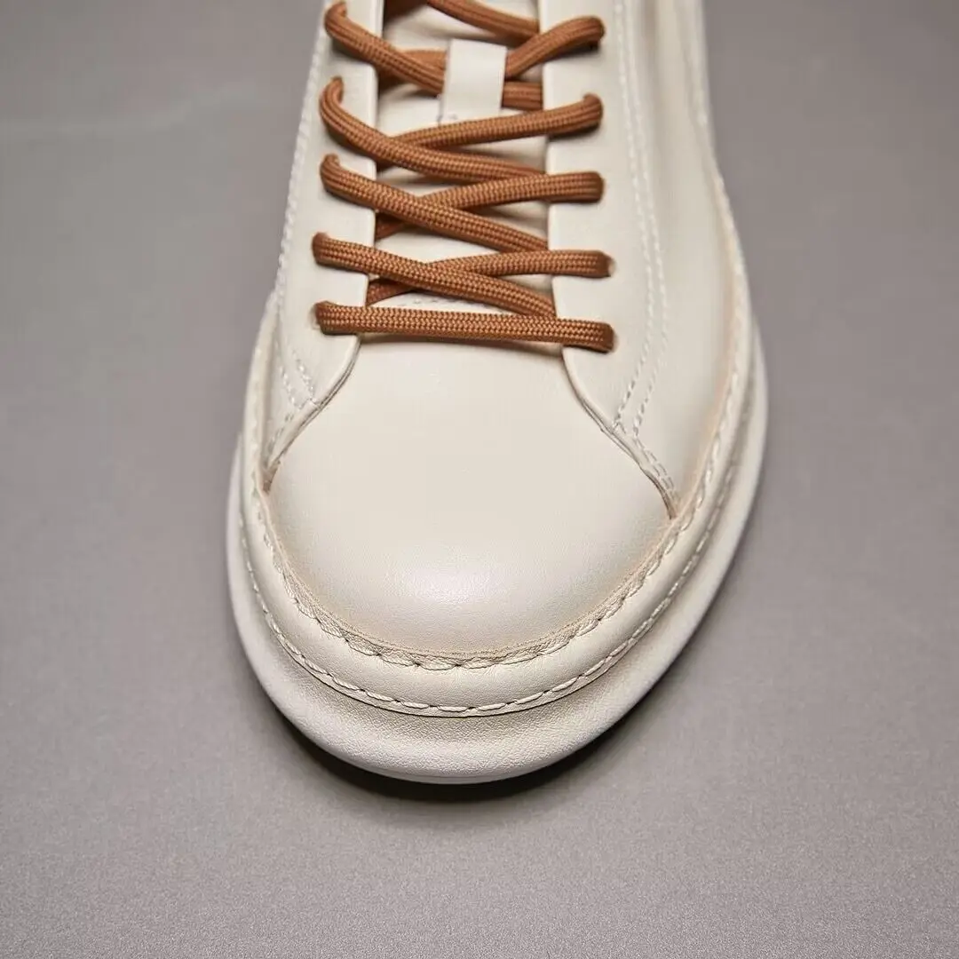 Men casual shoes leather flat fashion vent hole soft 2024 Summer 5