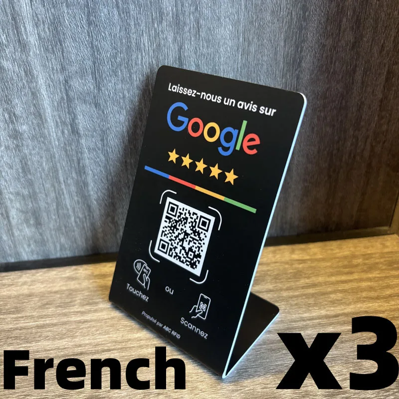 Multilingual Business Stand for Google Review with NFC Tap & Dynamic QR Code