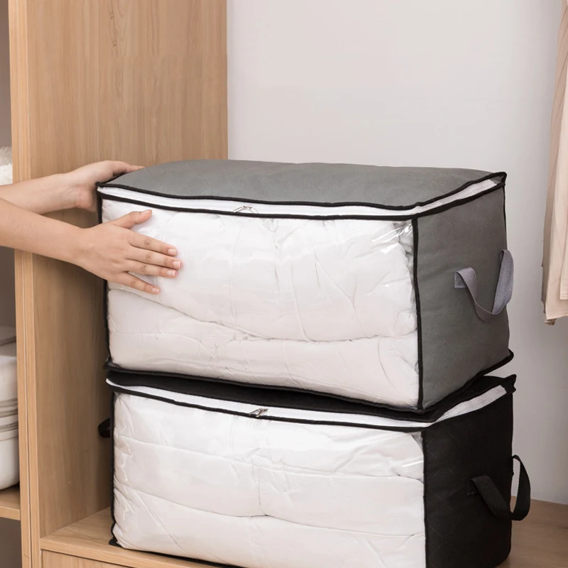 

Large Capacity Quilt Storage Bag Non-Woven Foldable Underbed Blanket Clothes Duvet Pillow Organizer Closet Dustproof Packing Bag