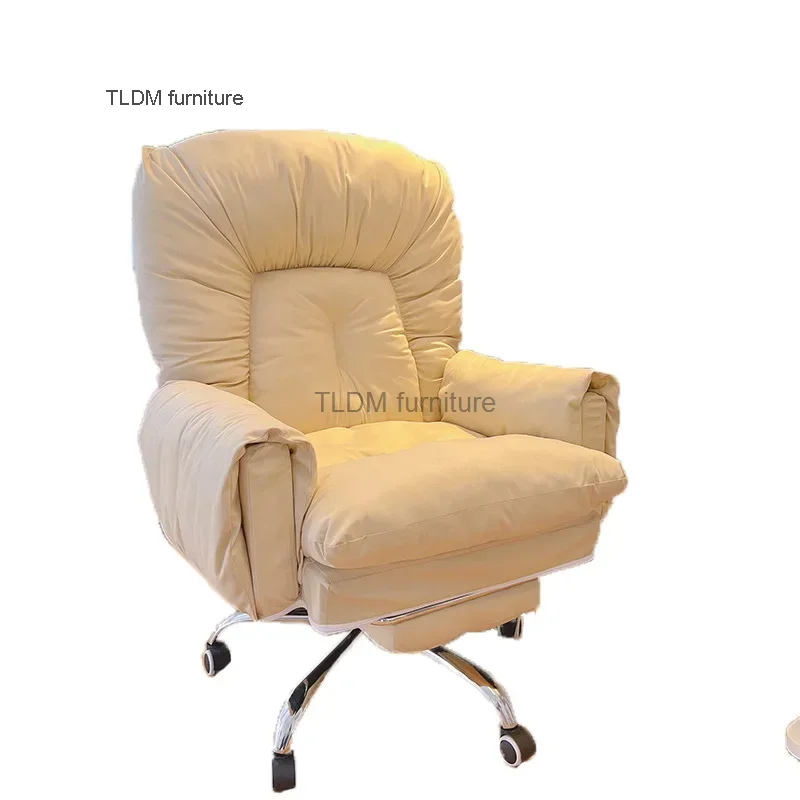 Nordic Fabric Office Chairs Home Lazy Computer Chair Comfortable Sedentary Sofa Chair Bedroom Reclining Chair Office Furniture