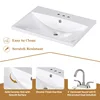 FENGSHUO Simplicity Bathroom Vanity With Sink Bathroom Vanity Cabinet With Two Doors And Gold Metal Frame Open Storage Shelf 6