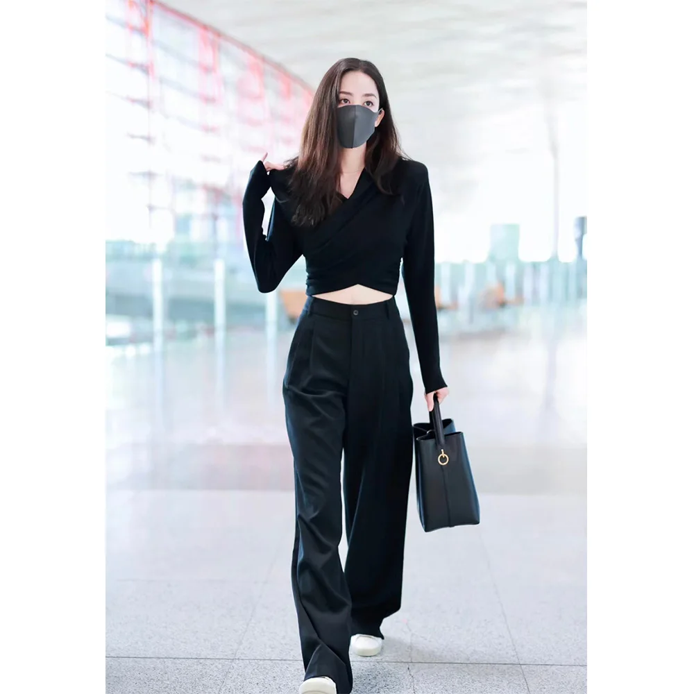 

23 Years autumn new suit trousers commuter simple senior sense smoking wear casual trousers women trousers