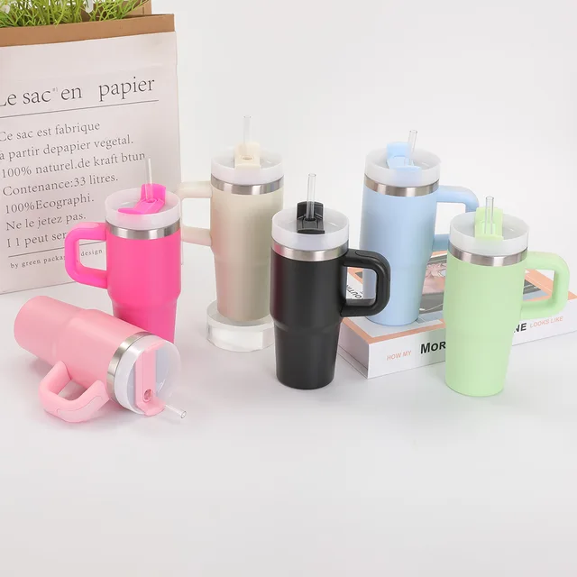14oz Car Mug with Handle Double-layer Vacuum Coffee Cup Portable Sport Water Bottle 304 Stainless Steel Travel Thermal Cup
