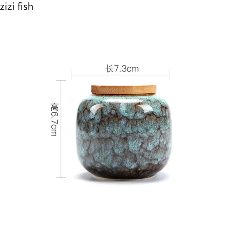 Small Ceramic Storage Jar Tea Caddy Tea Box Container Organizer Candy Jar Storage Bottle Organizer Sealed Tank