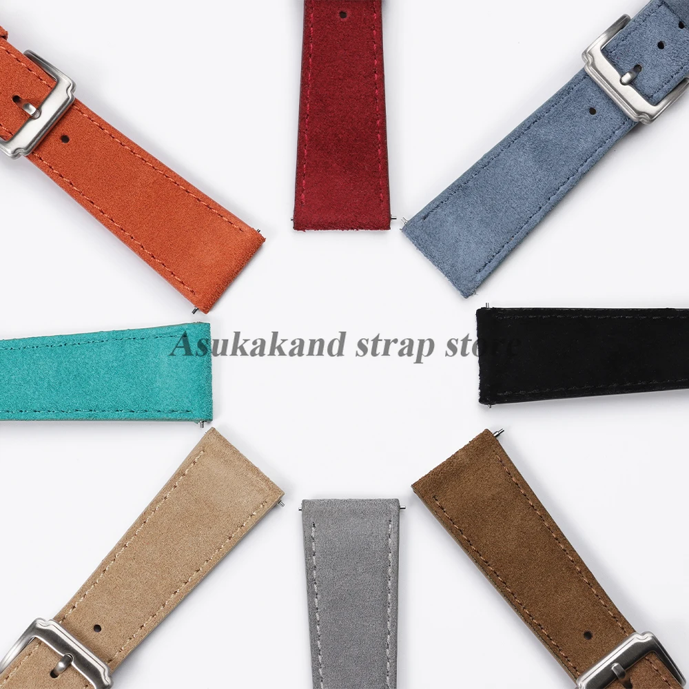 Vintage Suede Leather Cowhide Watch Strap - Versatile Sport Bracelet