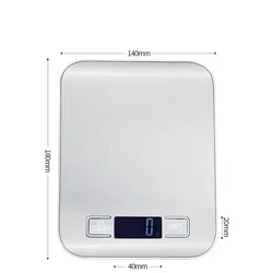 Sleek Stainless Steel Digital Kitchen Scale with LED Display (Silvery)