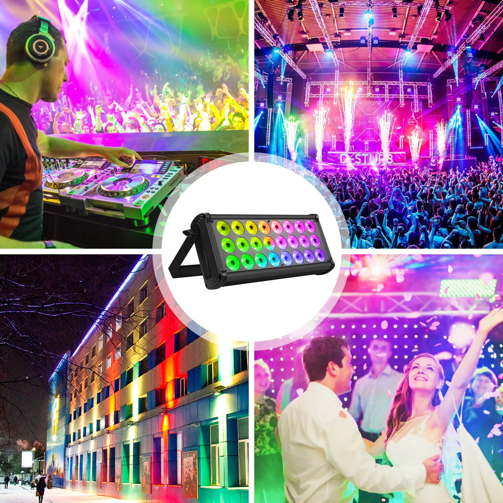 Somspot RGBW 24LED Wall Wash Color Mixing Rainbow Effect Stage Light Effect Projector for Outdoor Building projection lamp led stage light wall wash lamp