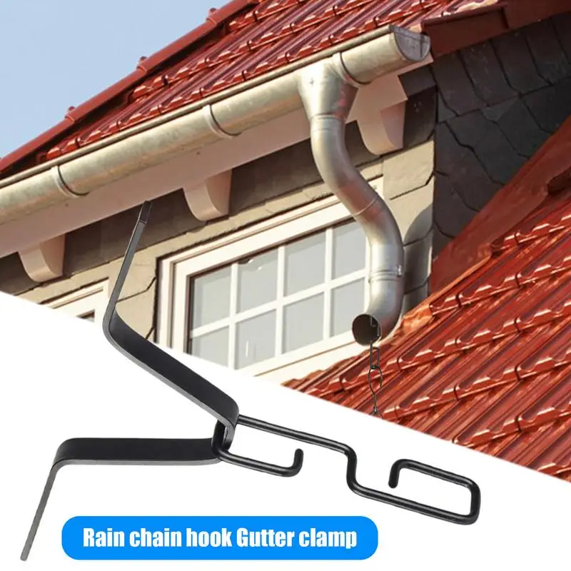 V Style Copper Hook Hanger V-Shaped Rain Chain Clip Lightweight Gutter Clip Portable Copper Hook Hanger