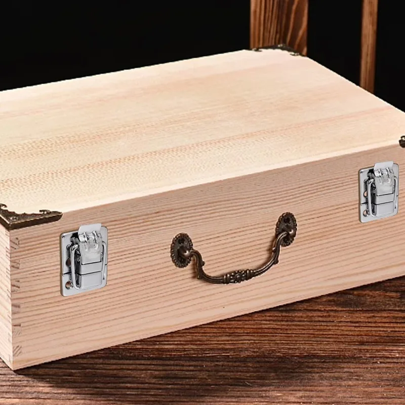 2/10PCS Stainless Steel Wood Box Hasps Jewelry Boxes Suitcases Metal Latches Cabinet Drawer Decoration Buckles Hardware Tools