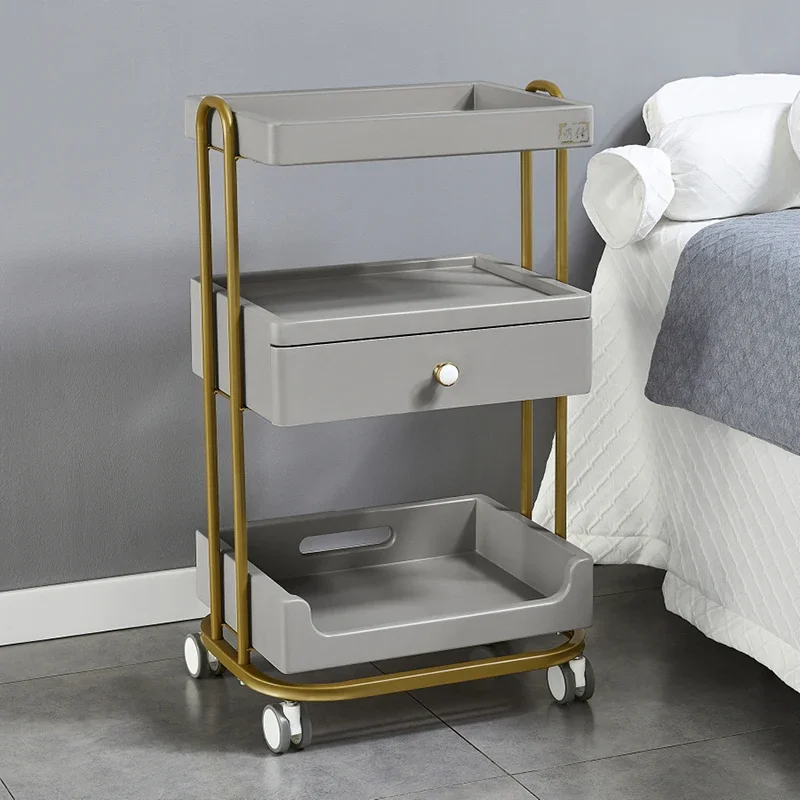 

Serving Embroidered Tattoo Manicure Salon Trolley Rolling Cart Bedroom Salon Trolley Carrello Attrezzi Beauty Furniture HDTC