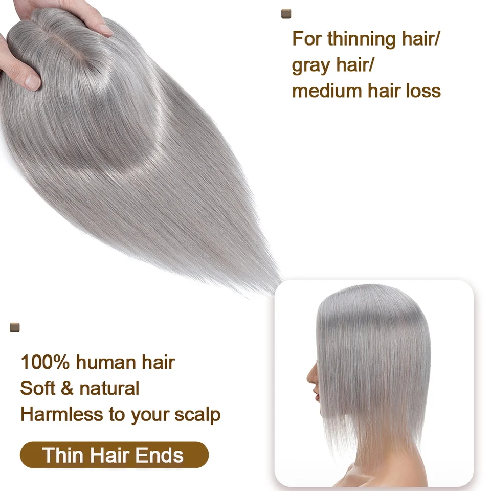 豊富な選択肢-女性のための天然シルクベースの人間の髪の毛のトップ