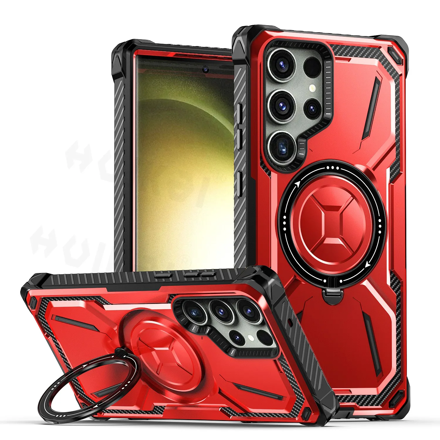 Case for Samsung Galaxy S25 Ultra S24 Ultra S23 Magnetic Mag-Safe Heavy Duty Shock Absorption Body Protective Rotatable Kickstan