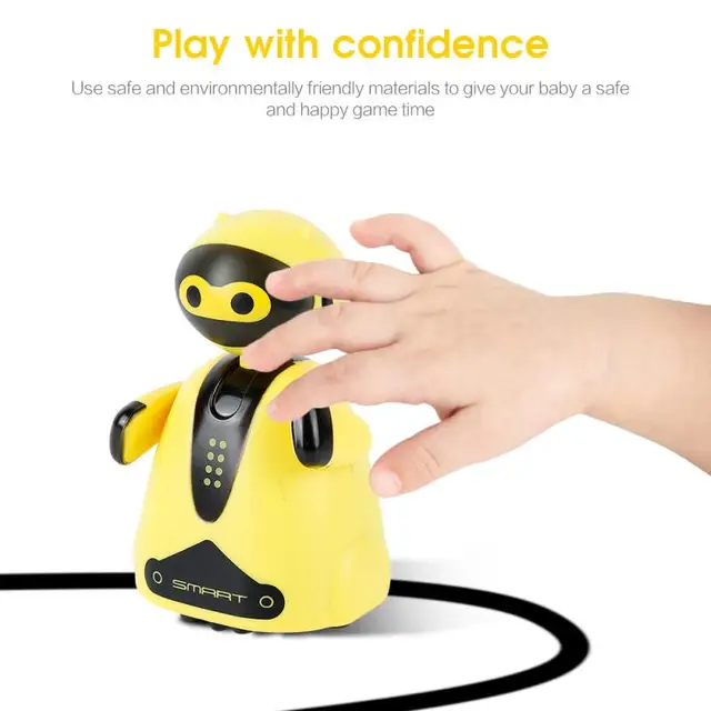 Draw Lines Follow Toy Magical Pen Inductive Kids Baby Truck Tank Toy Mini RC Robot Engineering Vehicle Car Follow Penguin Gift 3