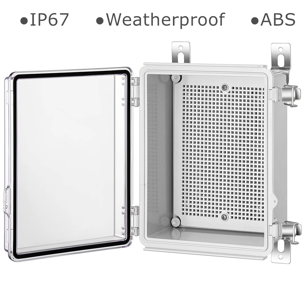 

1 Piece 220*170*110mm Waterproof Terminal Box With ABS Mounting Plate and Wall Brackets For Outdoor IP67 Electrical Juction Box