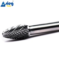 SF-3 Carbide Burr Rotary File Tree Shape Radius End Shape Double Cut 1/4'' Inch 6.35mm Shank for Die Grinder Drill Bits 2