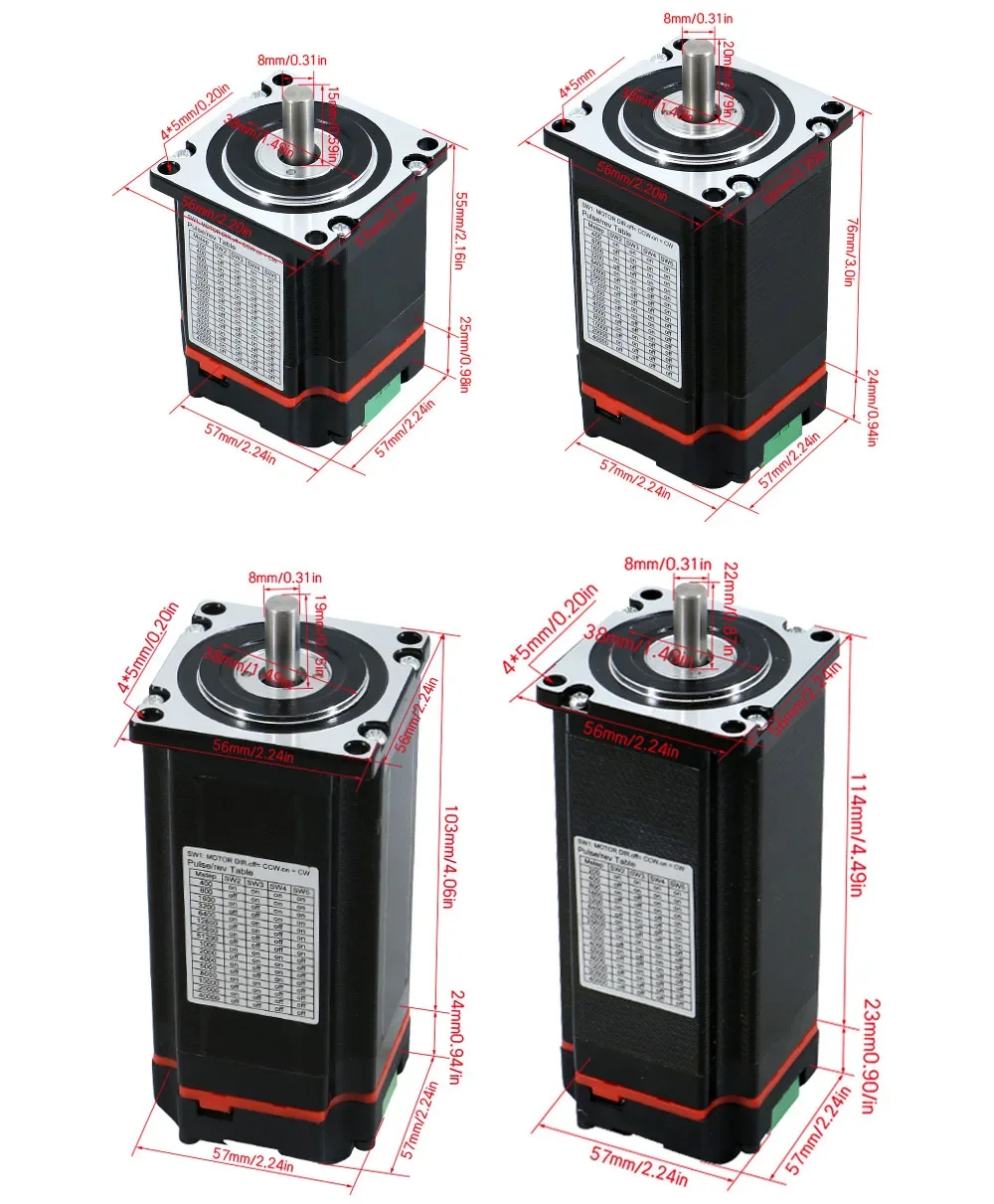42/57/60 폐쇄 루프 스테퍼 모터 드라이버 통합 올인원 기계 1000 LLine 증분 인코더 86 폐쇄 루프