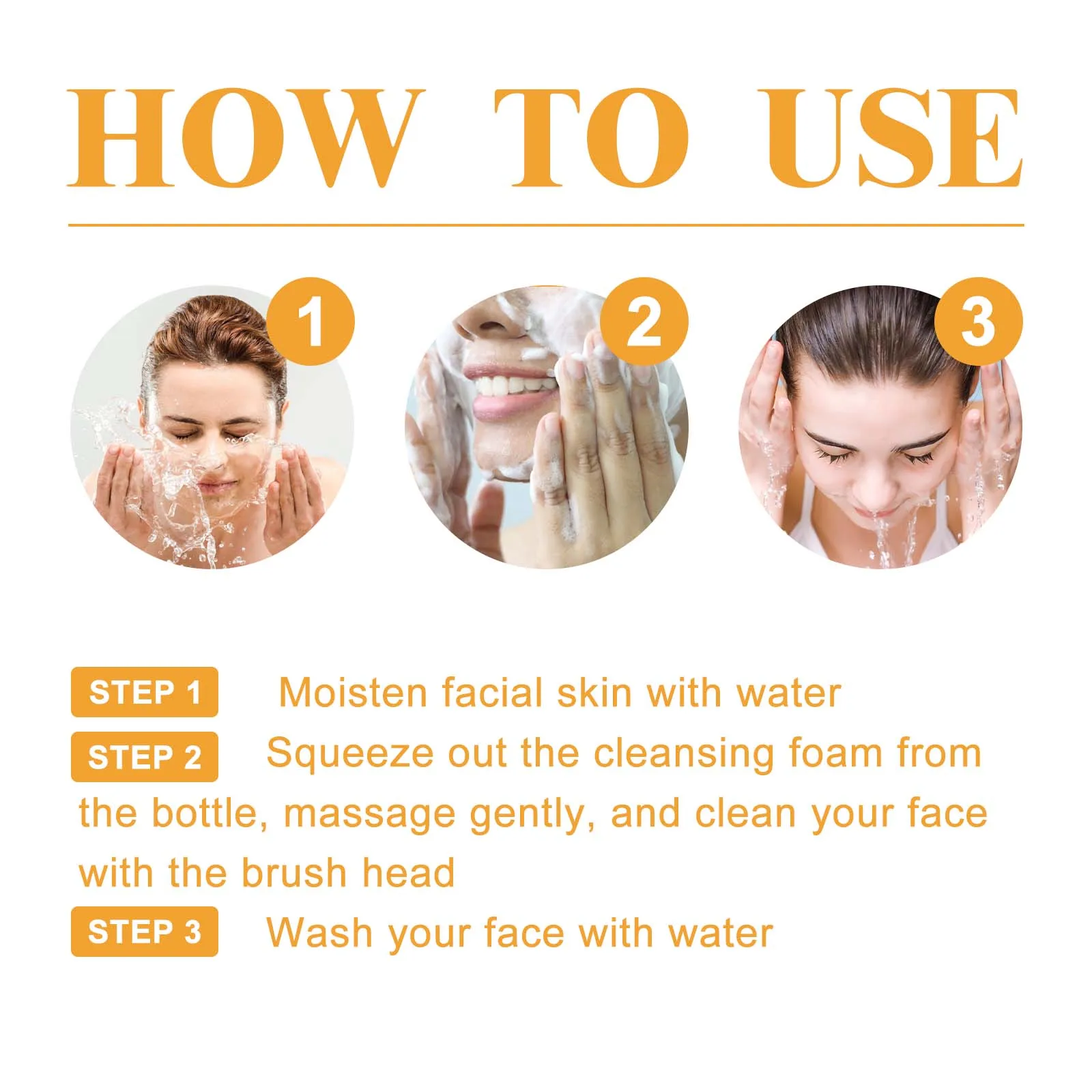 100ml Turmeric Cleansing Mousse Brightening Face Wash Foam Face Cleanser Oil Control Blackhead Remover Skin Cleansing 4
