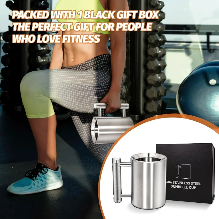 Heavy Coffee Mug Challenge 304 Stainless Steel Dumbbell Cups Silver Overweight Sports Water Cup for Fitness Training Arm Strengt