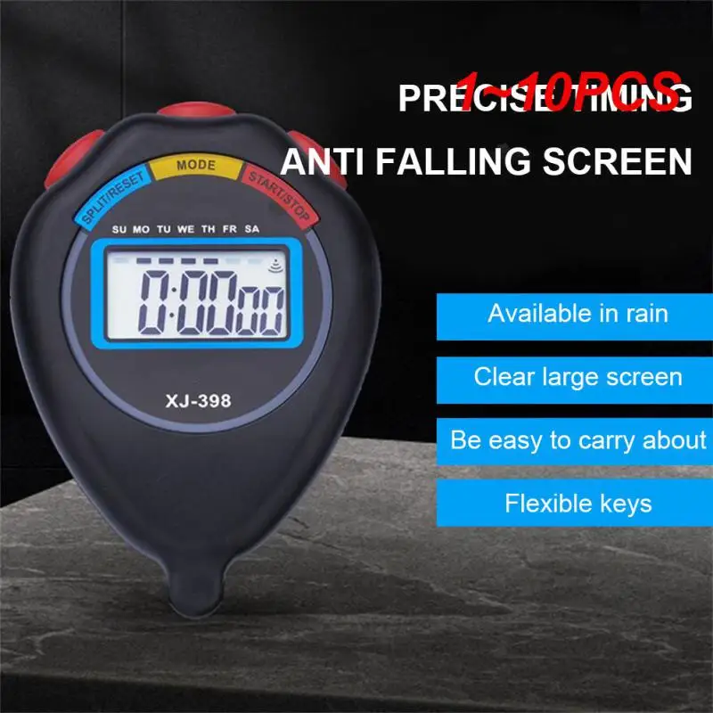 

1~10PCS Classic Waterproof Digital Professional Handheld LCD Handheld Sports Stopwatch Timer Stop Watch With String For Sports