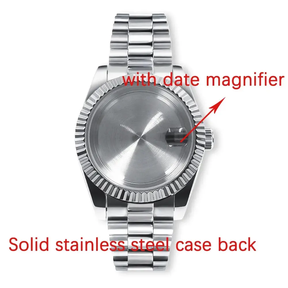NEITON 100m Waterproof Sapphire Watch Case with Presidential Bracelet Strap