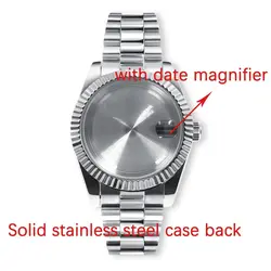 NEITON 100m Waterproof Sapphire Watch Case with Presidential Bracelet Strap for 36mm CASE NH35 NH36 (Solid 2)