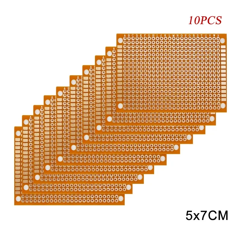 5/10PCS 5x7CM 5*7CM PCB 브레드보드 프로토보드 단면 범용 인쇄 회로 기판 1.2MM 두께 DIY 세트 노란색