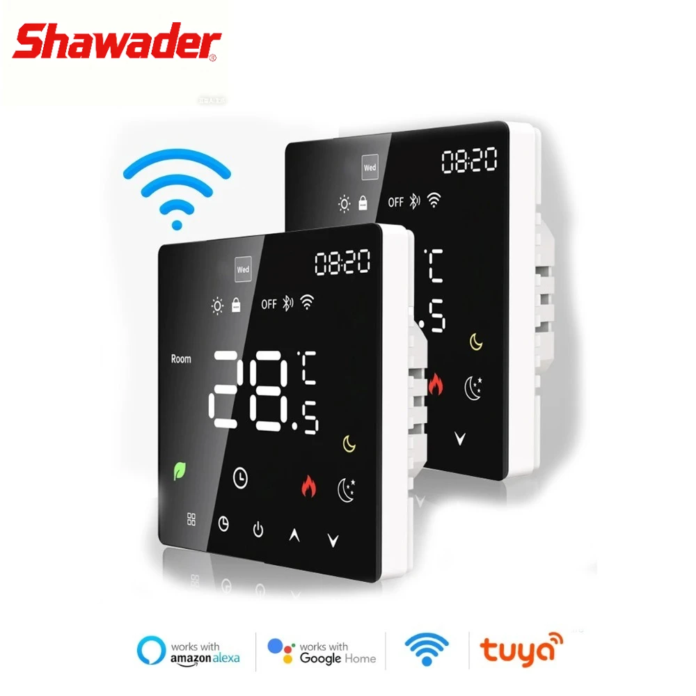 Shawader Tuya WiFi สมาร์ทเทอร์โมคอนโทรลเลอร์อุณหภูมิน้ําเครื่องทําความร้อนหม้อไอน้ําควบคุมเสียงโดย Alexa Google Home 1
