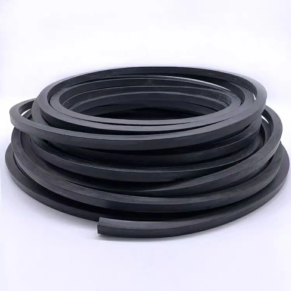 Black Square Fluorine Rubber Strip 4mm 5mm 6mm 7mm 8mm Fluororubber Cord Seal Acid Alkali Corrosion High Temp And Oil Resistant rubber seal strip
