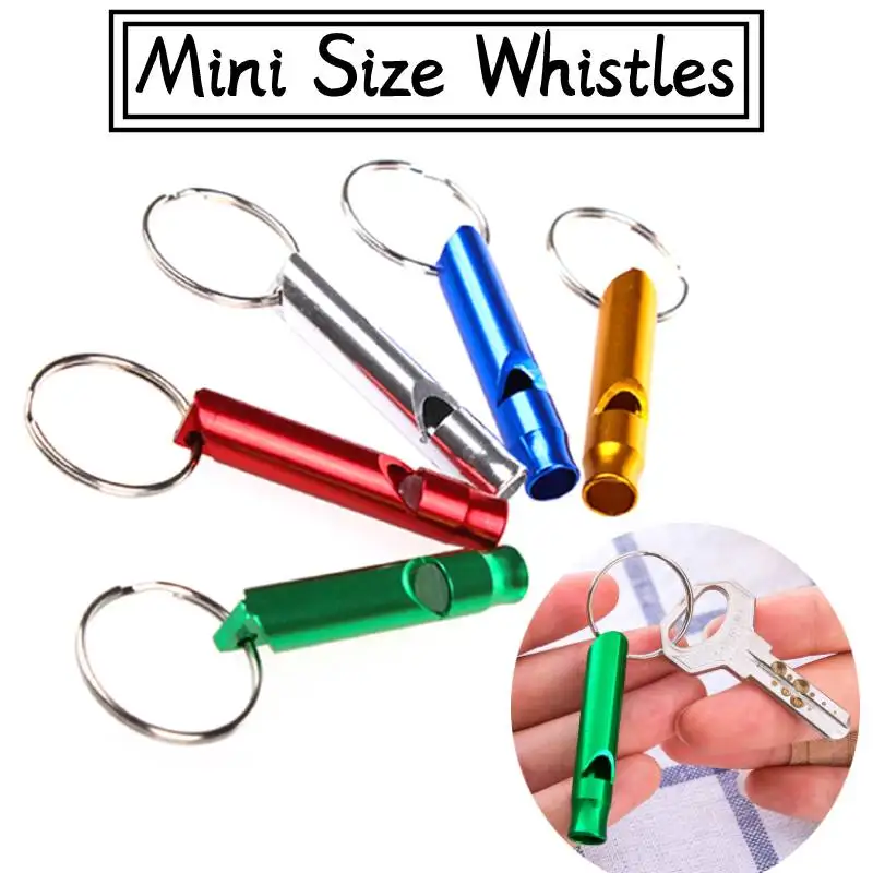 Mini Size Whistles Outdoor Metal Multifunction Whistle Pendant With
