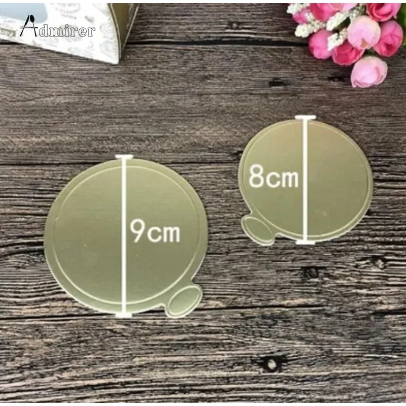 100 Pcs 8/9cm 골든 케이크베이스 일회용 라운드 무스 디저트 보드 음식 종이 매트 케이크 디스플레이 트레이 베이킹 액세서리 도구
